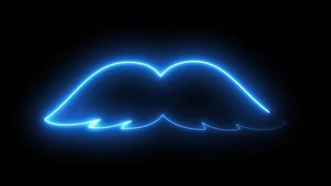 Mustache neon sign Stock Illustration