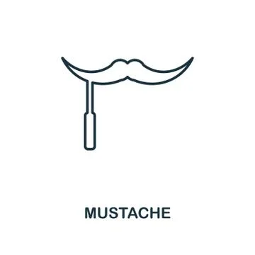 Mustache outline icon. Simple element illustration. Mustache icon symbol design Stock Illustration