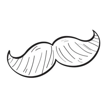 Mustache retro outline Stock Illustration
