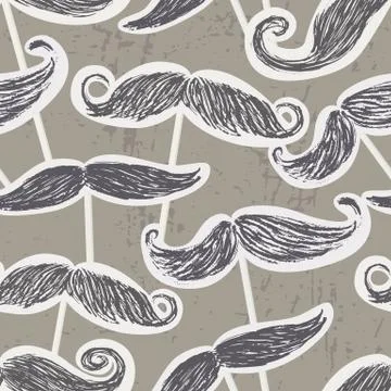 Mustache retro party seamless pattern Stock-Illustration