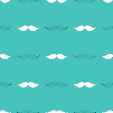 Mustache Seamless Pattern, Father s Day Background Vector Illustration Stock Illustration
