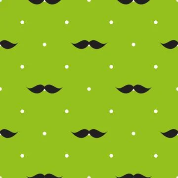 Mustache Seamless Pattern, Father s Day Background Vector Illustration Stock Illustration
