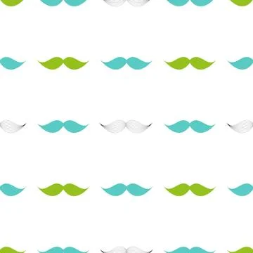 Mustache Seamless Pattern, Father s Day Background Vector Illustration Stockillustratie