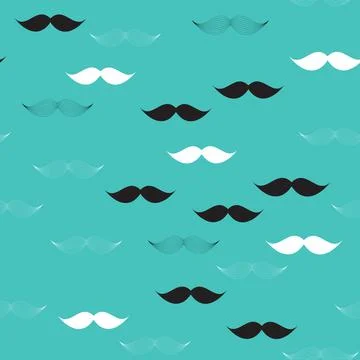 Mustache Seamless Pattern, Father s Day Background Illustration 스톡 일러스트