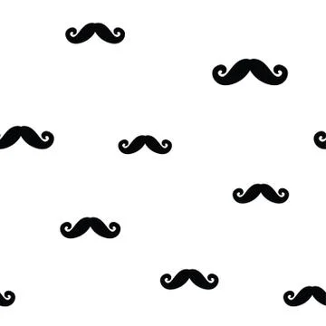 Mustache seamless pattern Stock Illustration