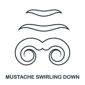 Mustache Swirling Down icon. Flat style icon design. UI. Illustration of Stock Illustration