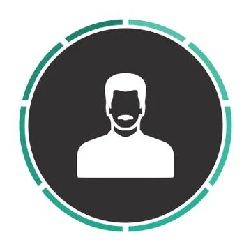 Mustached man computer symbol Stockillustratie
