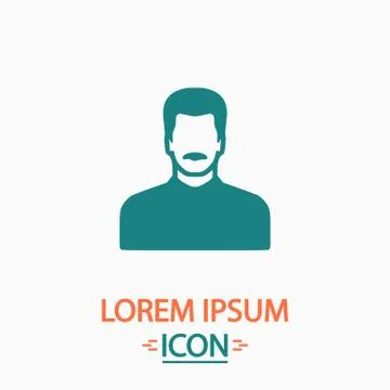 Mustached man computer symbol Stock Illustration