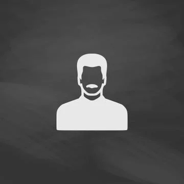 Mustached man computer symbol Illustrazione stock