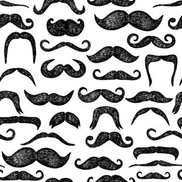 Mustaches seamless pattern. イラスト素材