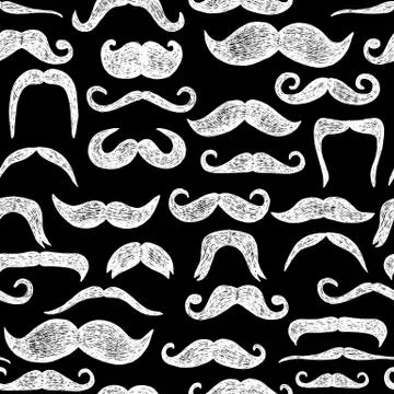 Mustaches seamless pattern. Stock Illustration