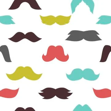 Mustaches seamless pattern vector Stock Illustration