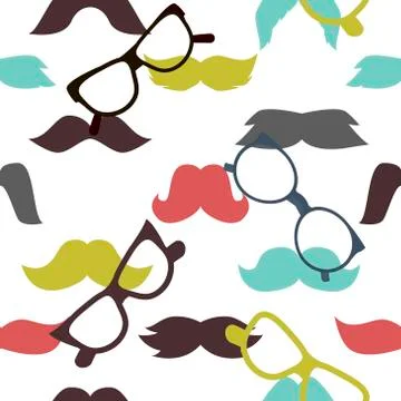 Mustaches seamless pattern vector Stock Illustration