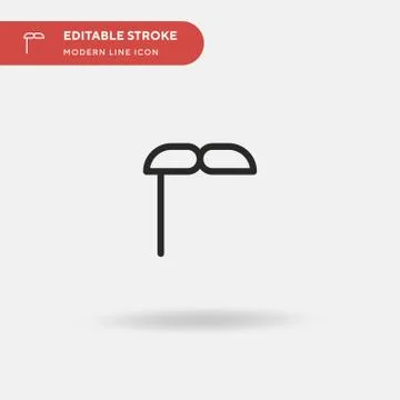 Mustaches Simple vector icon. Illustration symbol design template for web mob Stock Illustration
