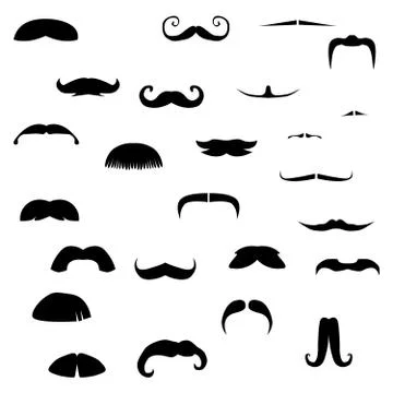 Mustaches style set. Vector illustration. Stock Illustration