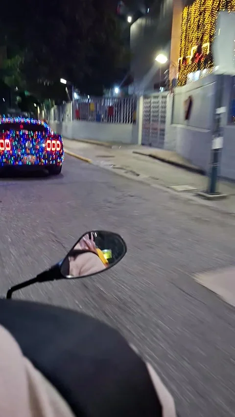 Mustang Decked Out With Christmas Lights, Caracas, Miranda, Venezuela - 21 Nov 2 動画素材 322651153