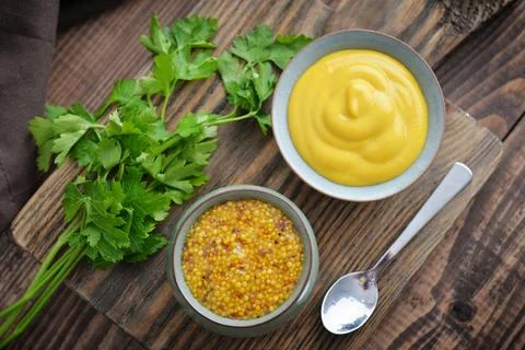 Mustard in the assortment Foto stock