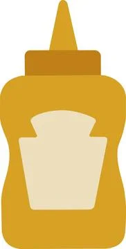 Mustard bottle flat vector icon isolated on white background Stock Illustration