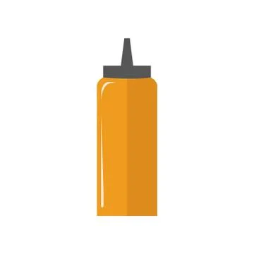 Mustard Bottle Simple Flat Illustration 库存插图