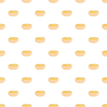 Mustard bowls creating repeating pattern design Stock Illustration