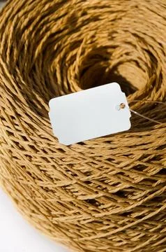 Mustard colored raffia. Stock Photos