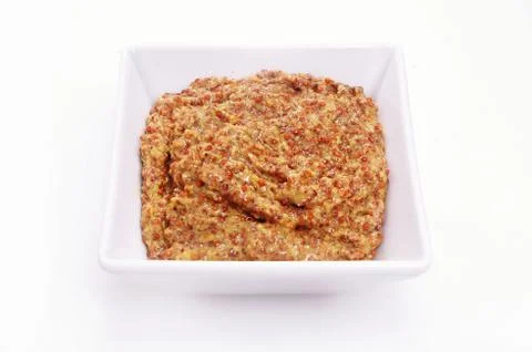 Mustard in dish Stock Photos