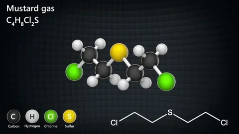 Mustard gas (Iprit). Seamless loop. Stock Footage 154230639
