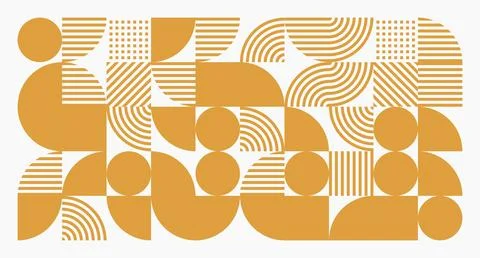 Mustard Geometric Abstract Pattern Stock Illustration