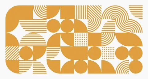 Mustard Geometric Abstract Pattern Stock Illustration