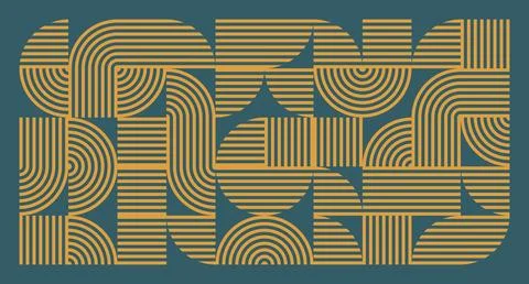 Mustard Line Wave Geometric Pattern Stock Illustration