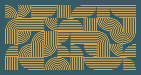 Mustard Line Wave Geometric Pattern Stockillustratie