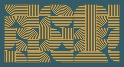 Mustard Line Wave Geometric Pattern Stockillustratie