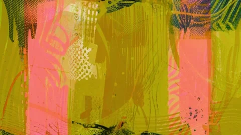 Mustard Pink Hand Drawn Background Seamless Loop Vidéo 328321009