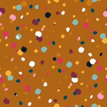 Mustard polka dot pattern Stock Illustration