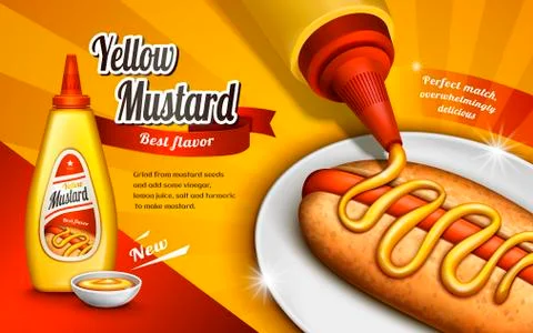 Mustard sauce ad Stock Illustration
