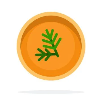 Mustard sauce with dill in a mug vector flat isolated Stock Illustration