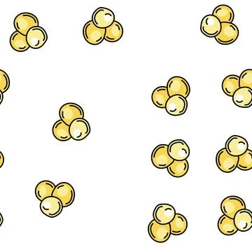 Mustard seed vector seamless pattern Stock Illustration