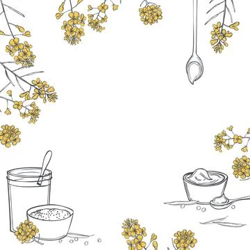 Mustard set.  Vector background. Stock Illustration