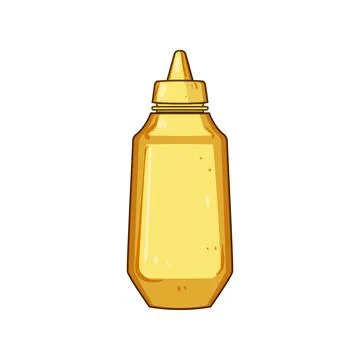 Mustard squeeze bottle condiment for fast food Illustration