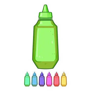 Mustard squeeze bottle condiment for fast food Stock Illustration