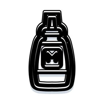 Mustard squeeze bottle condiment icon illustration design Illustrazione stock