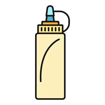 Mustard squeeze bottle icon flat design illustration Stock Illustration