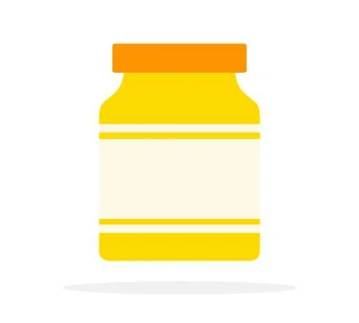Mustard twisted jar vector flat isolated Stock Illustration