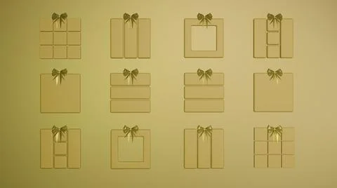 Mustard yellow gift box background Illustrazione stock