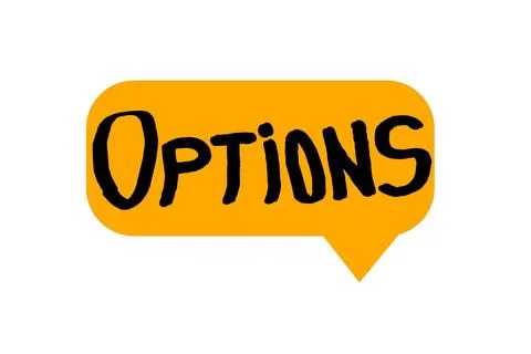 Mustard yellow speech bubble with the text click here written in black. Dow.. Stock Illustration