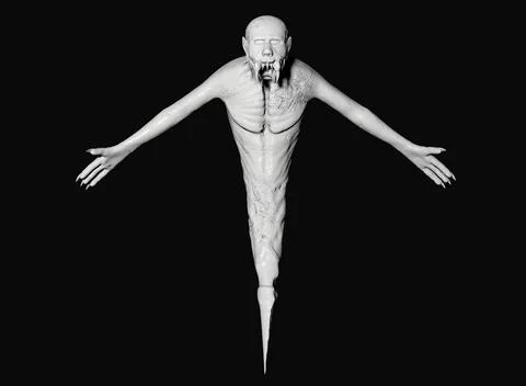 Mutant monster horrors on the background 3d-rendering イラスト素材
