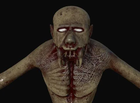 Mutant monster horrors on the background 3d-rendering イラスト素材