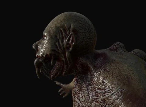 Mutant monster horrors on the background 3d-rendering Stock-Illustration