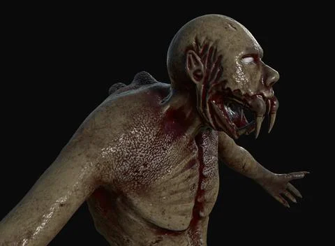 Mutant monster horrors on the background 3d-rendering イラスト素材