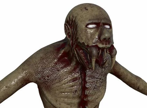 Mutant monster horrors on the background 3d-rendering Illustrazione stock